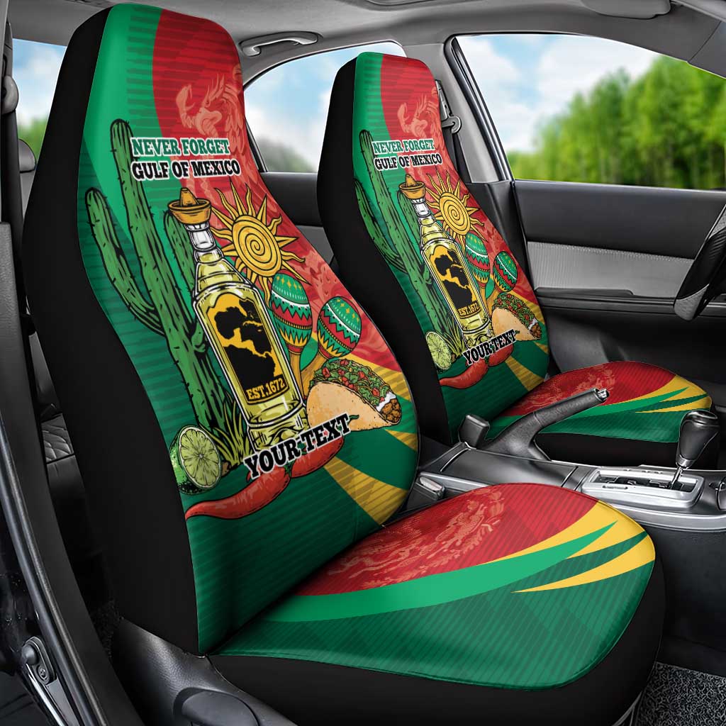 Gulf of Mexico Since 1672 Personalized Car Seat Cover Mexican Tequila and Tacos