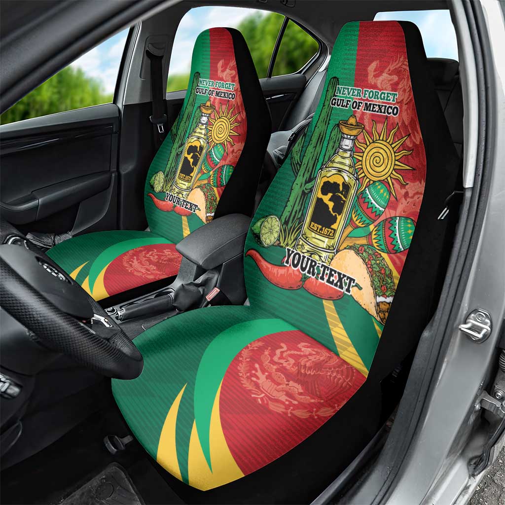 Gulf of Mexico Since 1672 Personalized Car Seat Cover Mexican Tequila and Tacos