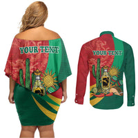 Gulf of Mexico Since 1672 Personalized Couples Matching Off Shoulder Short Dress and Long Sleeve Button Shirt Mexican Tequila and Tacos