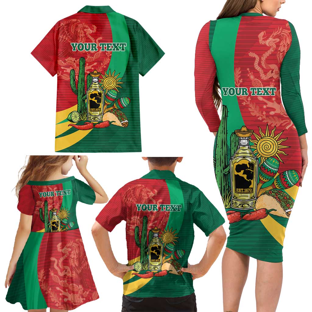 Gulf of Mexico Since 1672 Personalized Family Matching Long Sleeve Bodycon Dress and Hawaiian Shirt Mexican Tequila and Tacos