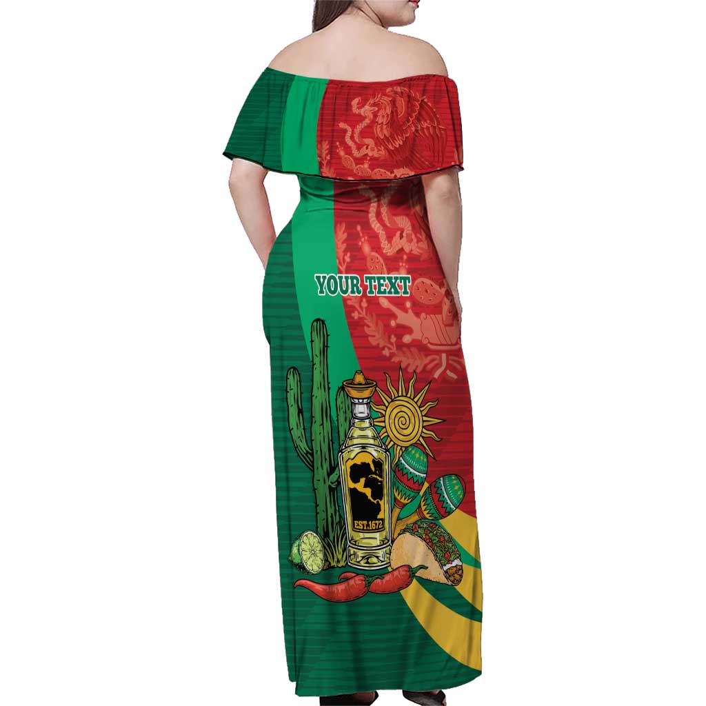 Gulf of Mexico Since 1672 Personalized Family Matching Off Shoulder Maxi Dress and Hawaiian Shirt Mexican Tequila and Tacos