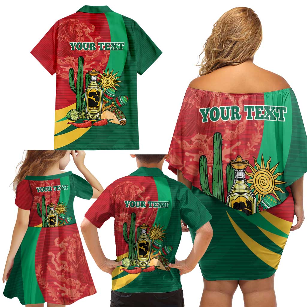Gulf of Mexico Since 1672 Personalized Family Matching Off Shoulder Short Dress and Hawaiian Shirt Mexican Tequila and Tacos