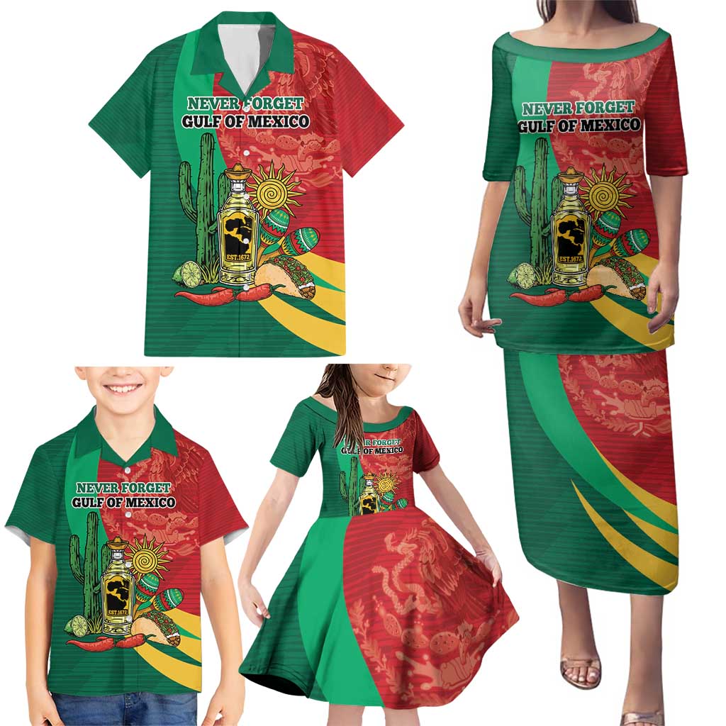 Gulf of Mexico Since 1672 Personalized Family Matching Puletasi and Hawaiian Shirt Mexican Tequila and Tacos