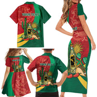 Gulf of Mexico Since 1672 Personalized Family Matching Short Sleeve Bodycon Dress and Hawaiian Shirt Mexican Tequila and Tacos