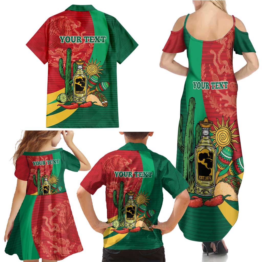 Gulf of Mexico Since 1672 Personalized Family Matching Summer Maxi Dress and Hawaiian Shirt Mexican Tequila and Tacos