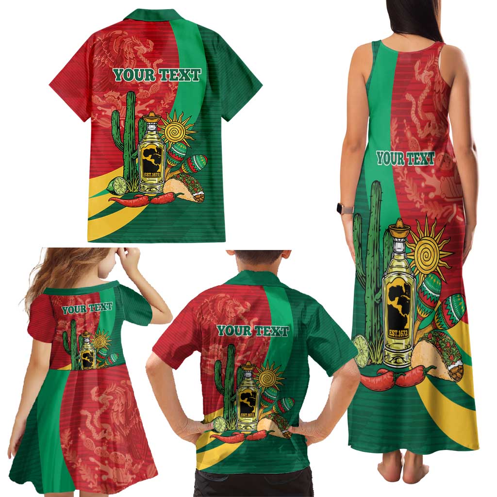 Gulf of Mexico Since 1672 Personalized Family Matching Tank Maxi Dress and Hawaiian Shirt Mexican Tequila and Tacos