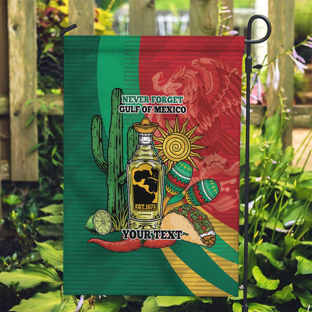 Gulf of Mexico Since 1672 Personalized Garden Flag Mexican Tequila and Tacos