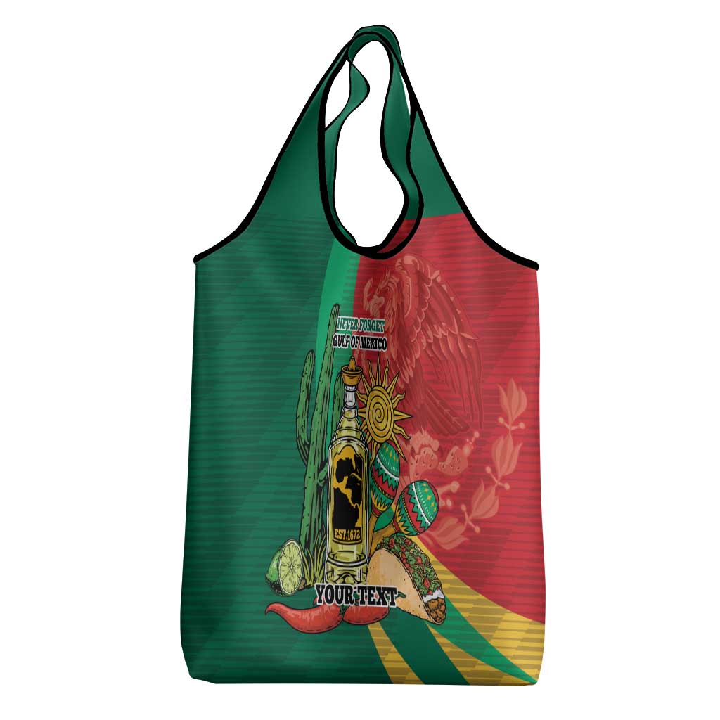 Gulf of Mexico Since 1672 Personalized Grocery Bag Mexican Tequila and Tacos
