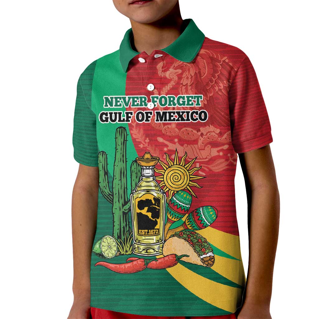 Gulf of Mexico Since 1672 Personalized Kid Polo Shirt Mexican Tequila and Tacos