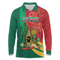 Gulf of Mexico Since 1672 Personalized Long Sleeve Polo Shirt Mexican Tequila and Tacos