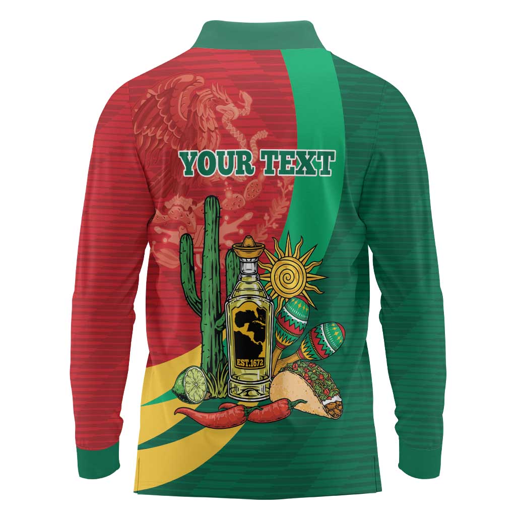 Gulf of Mexico Since 1672 Personalized Long Sleeve Polo Shirt Mexican Tequila and Tacos