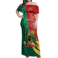 Gulf of Mexico Since 1672 Personalized Off Shoulder Maxi Dress Mexican Tequila and Tacos