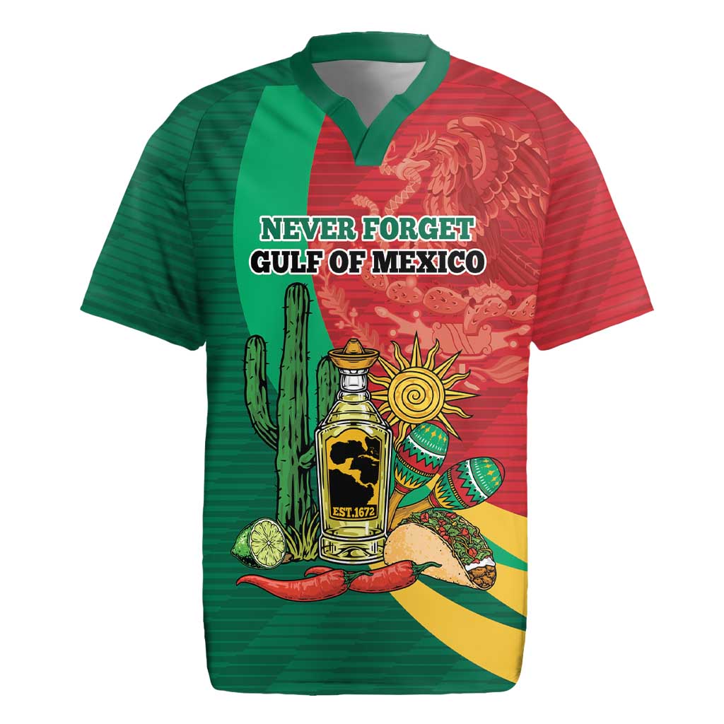 Gulf of Mexico Since 1672 Personalized Rugby Jersey Mexican Tequila and Tacos