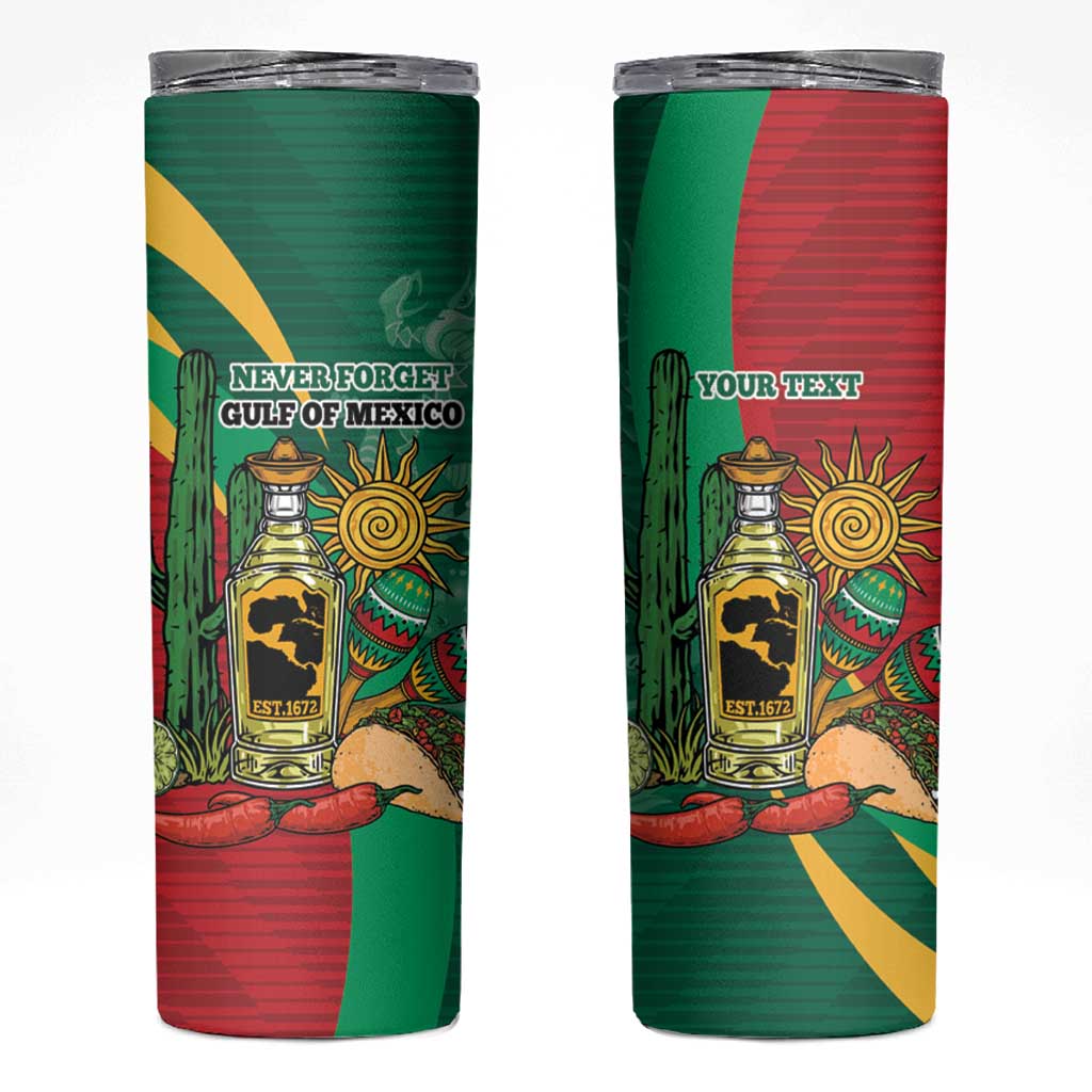 Gulf of Mexico Since 1672 Personalized Skinny Tumbler Mexican Tequila and Tacos