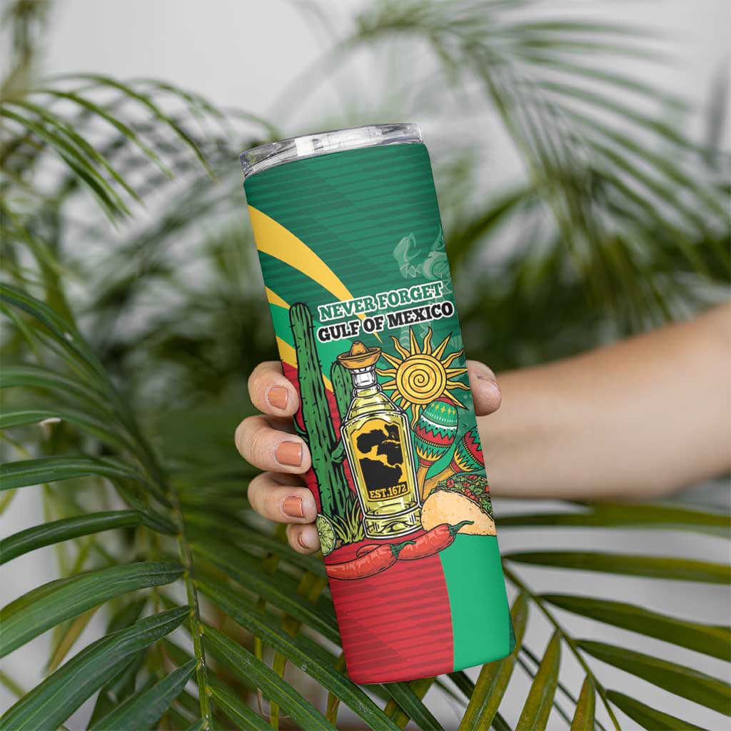 Gulf of Mexico Since 1672 Personalized Skinny Tumbler Mexican Tequila and Tacos