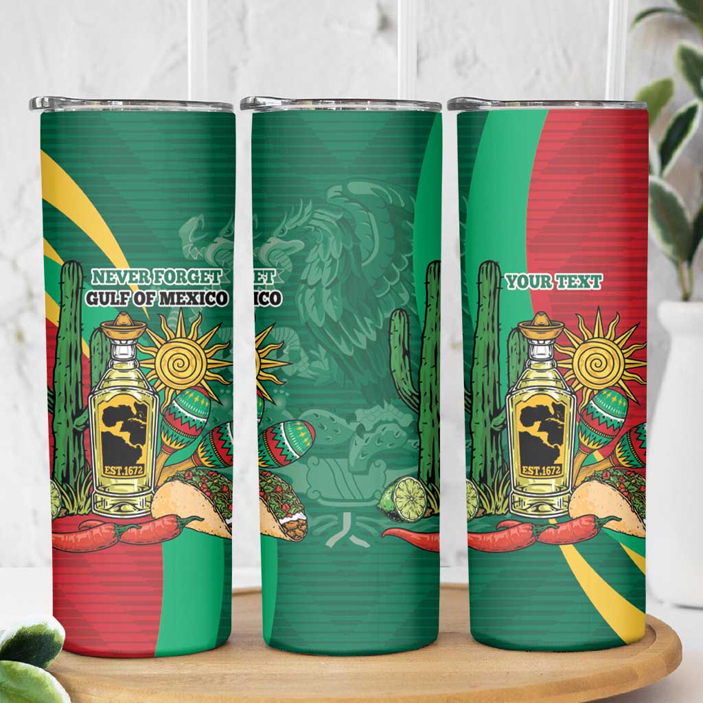 Gulf of Mexico Since 1672 Personalized Skinny Tumbler Mexican Tequila and Tacos