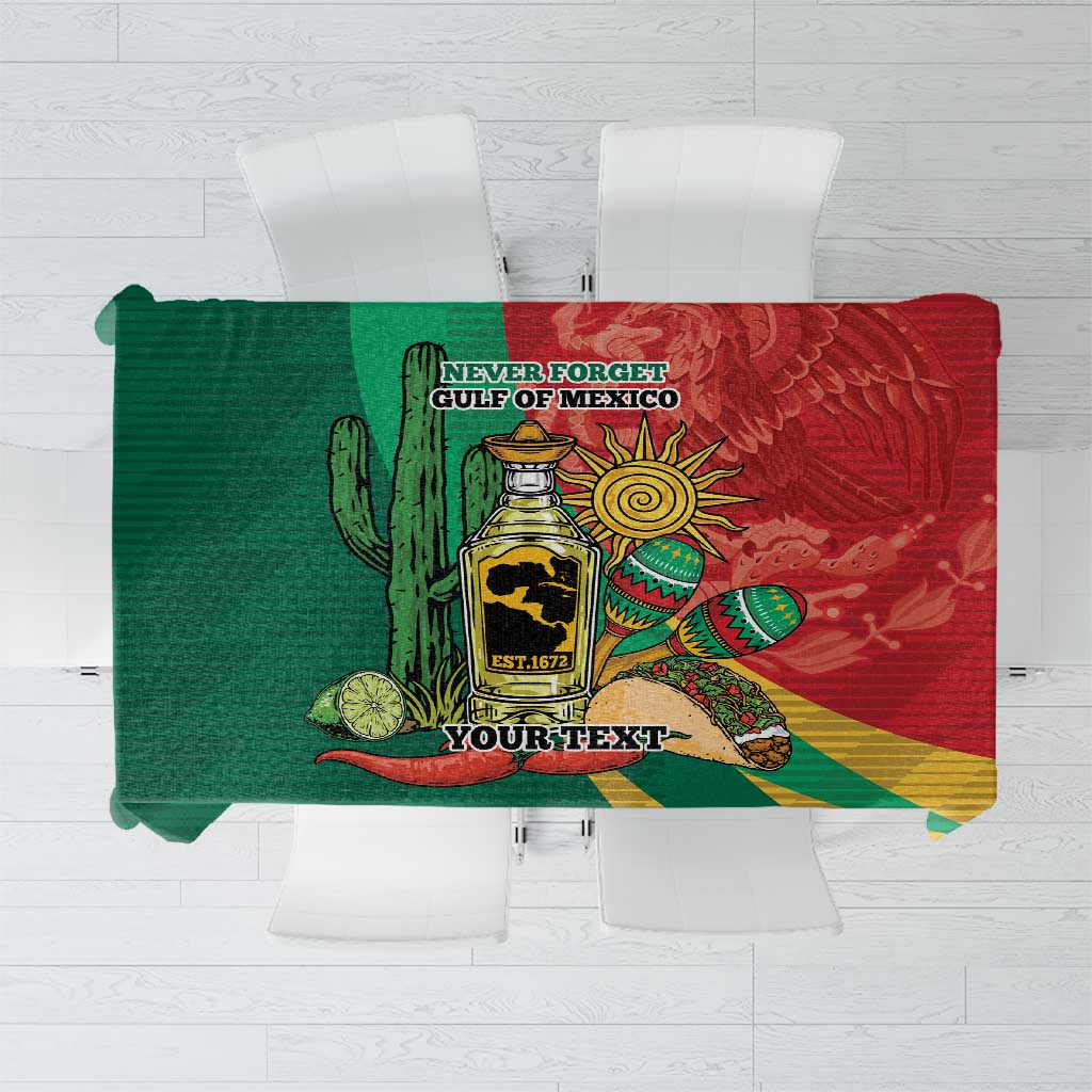 Gulf of Mexico Since 1672 Personalized Tablecloth Mexican Tequila and Tacos