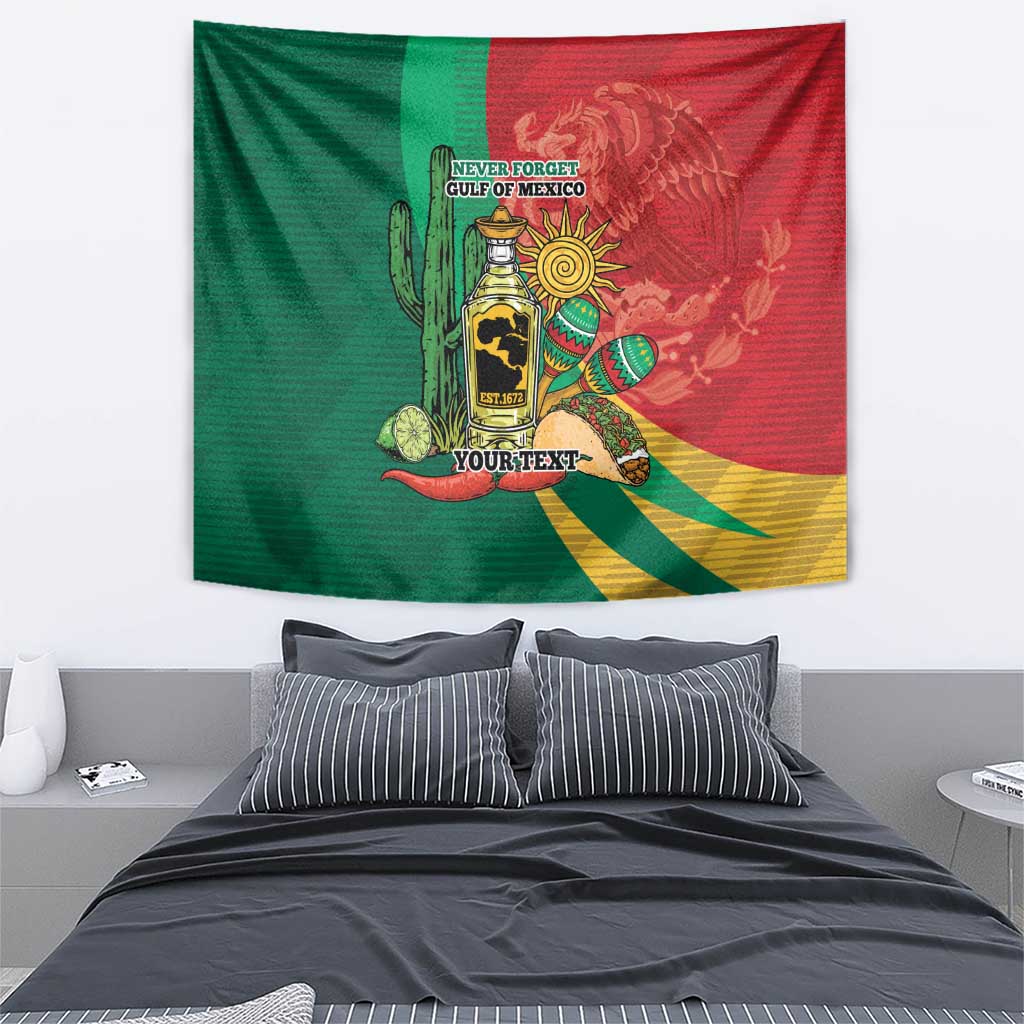 Gulf of Mexico Since 1672 Personalized Tapestry Mexican Tequila and Tacos