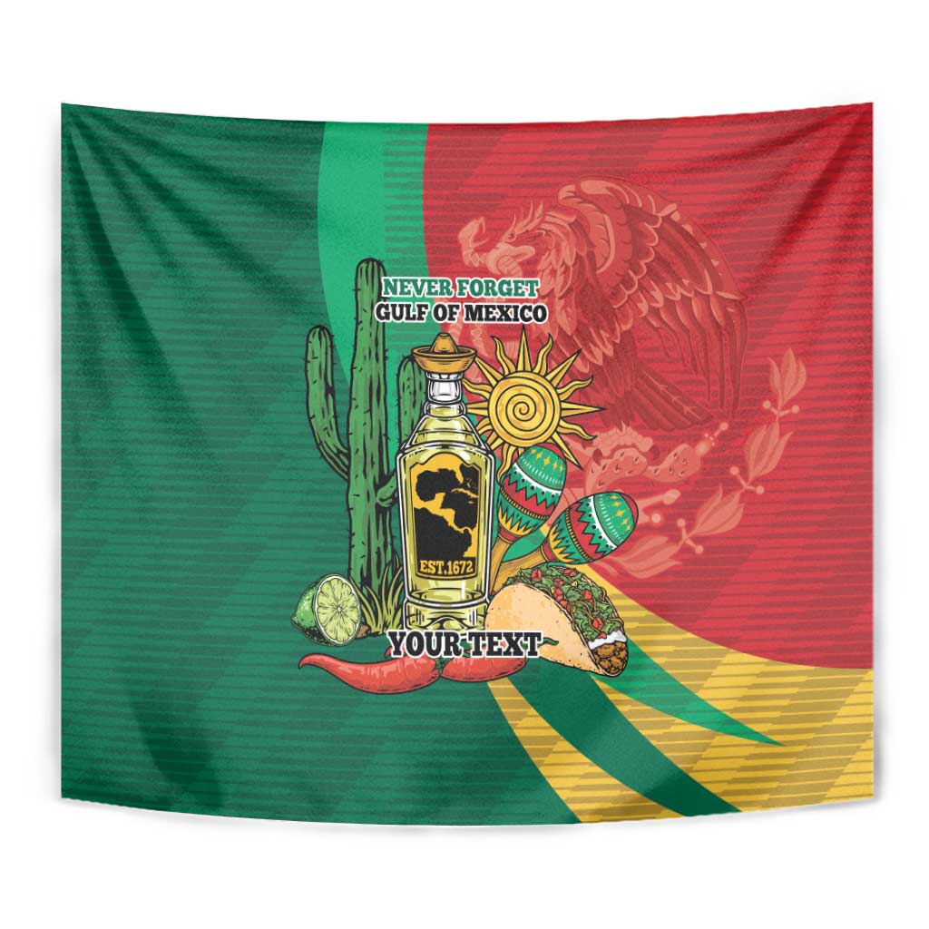 Gulf of Mexico Since 1672 Personalized Tapestry Mexican Tequila and Tacos