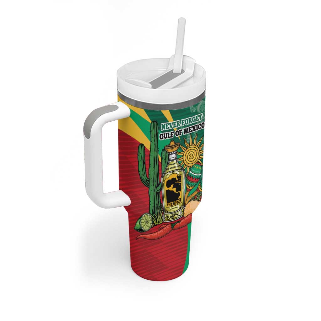 Gulf of Mexico Since 1672 Personalized Tumbler With Handle Mexican Tequila and Tacos