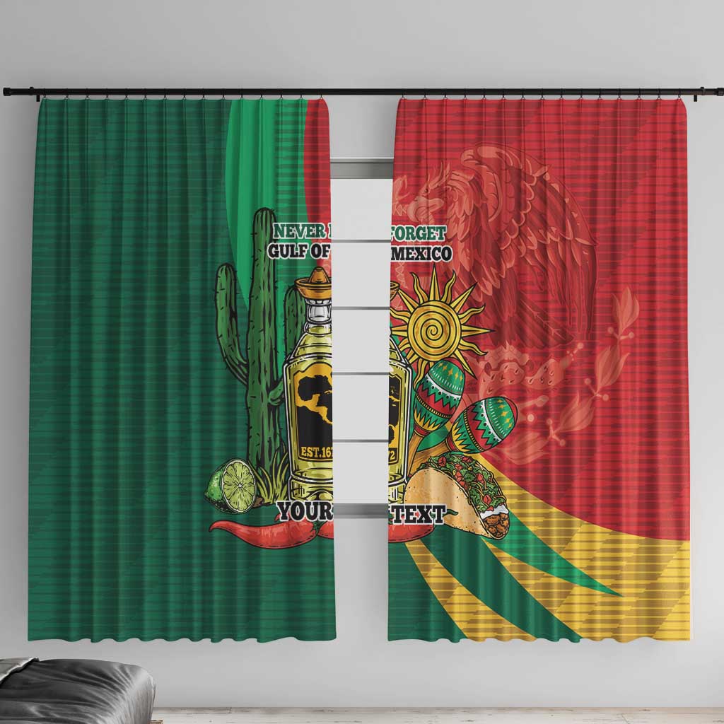 Gulf of Mexico Since 1672 Personalized Window Curtain Mexican Tequila and Tacos