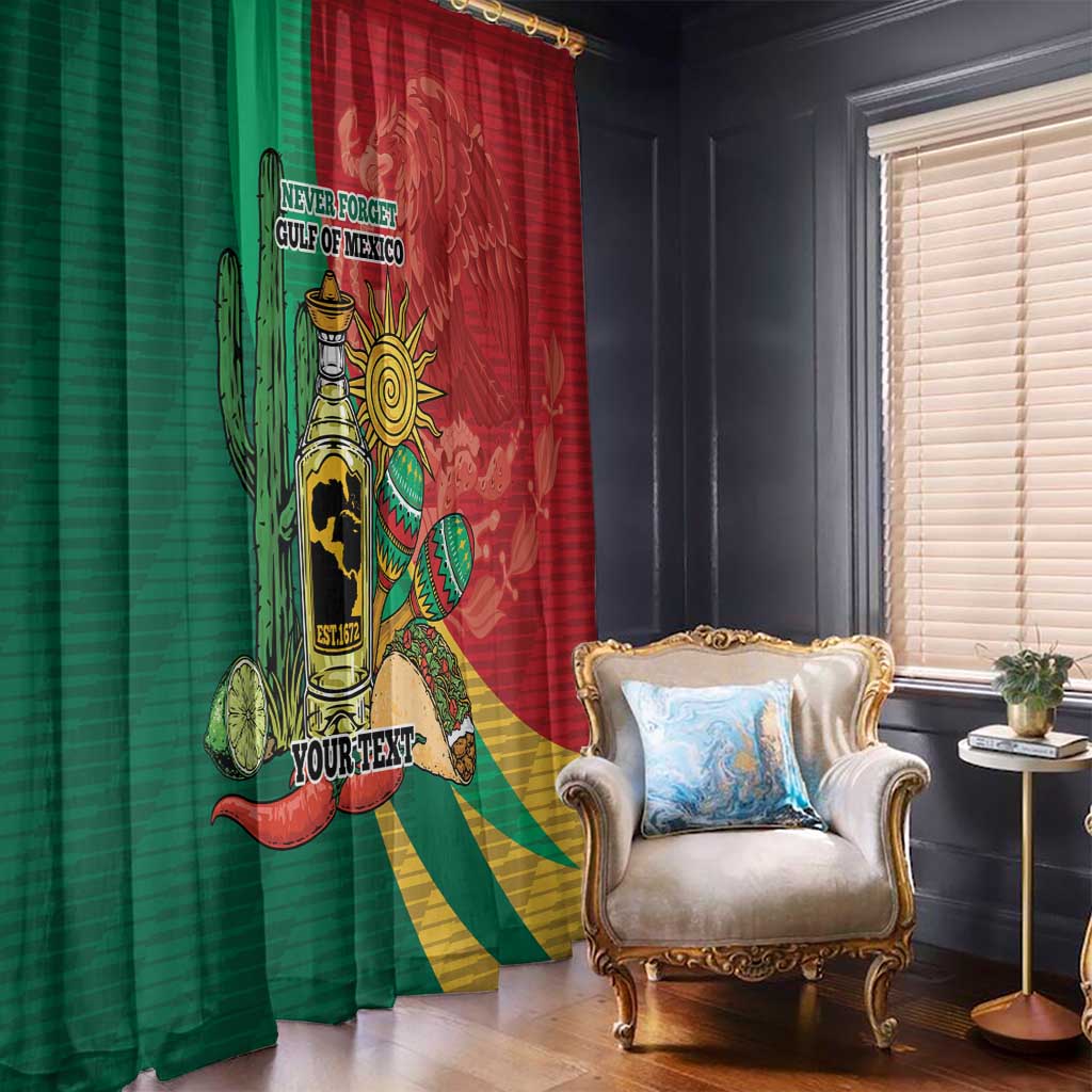 Gulf of Mexico Since 1672 Personalized Window Curtain Mexican Tequila and Tacos