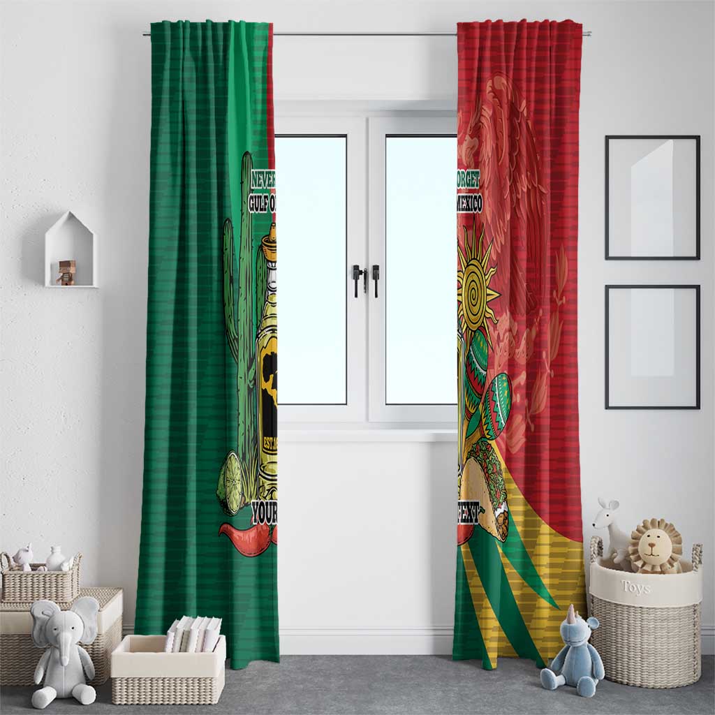 Gulf of Mexico Since 1672 Personalized Window Curtain Mexican Tequila and Tacos