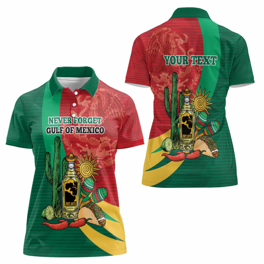 Gulf of Mexico Since 1672 Personalized Women Polo Shirt Mexican Tequila and Tacos