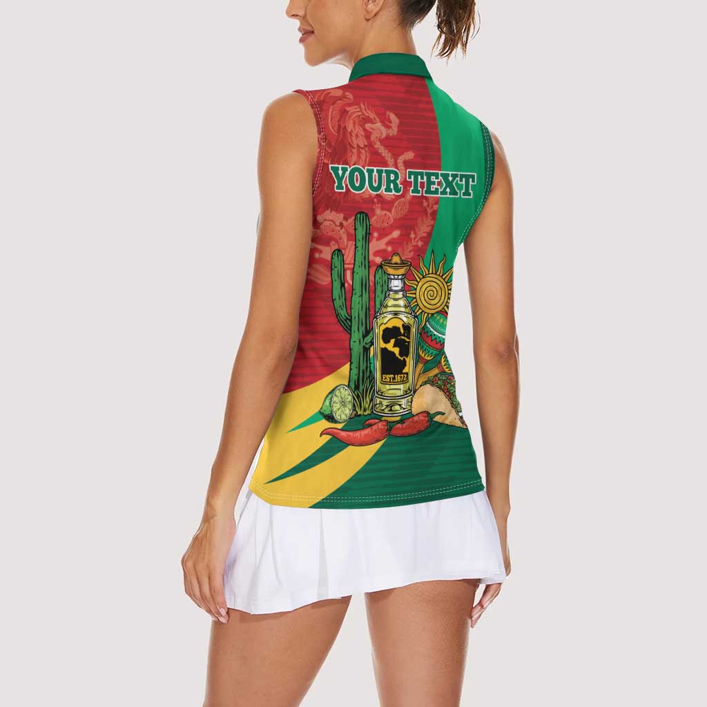 Gulf of Mexico Since 1672 Personalized Women Sleeveless Polo Shirt Mexican Tequila and Tacos
