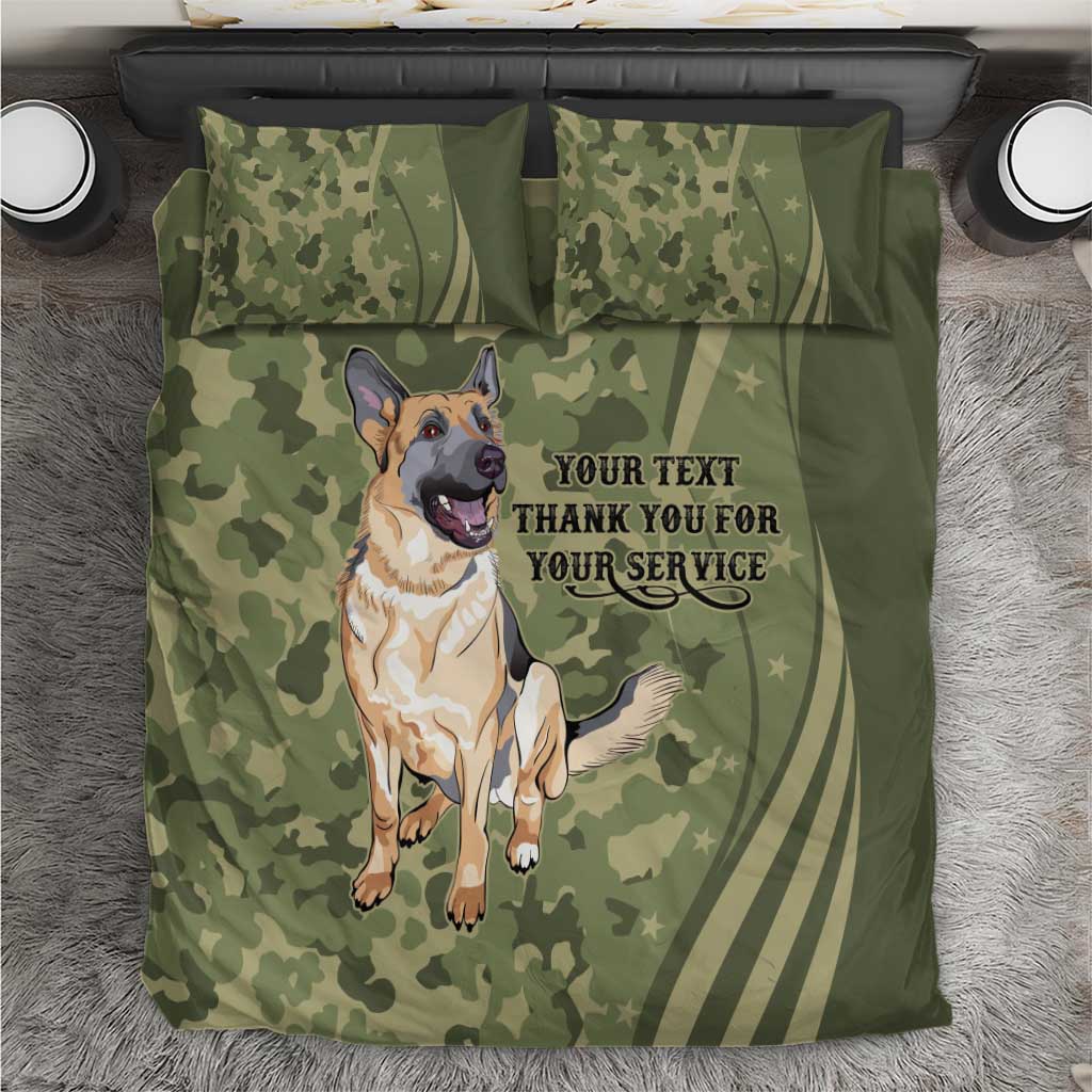 United States Canine Personalized Bedding Set USA Military K9s Camouflage