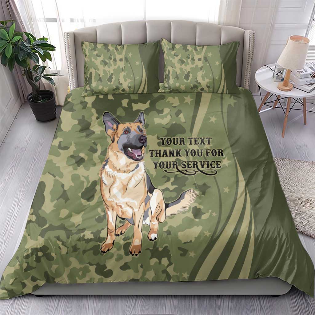 United States Canine Personalized Bedding Set USA Military K9s Camouflage
