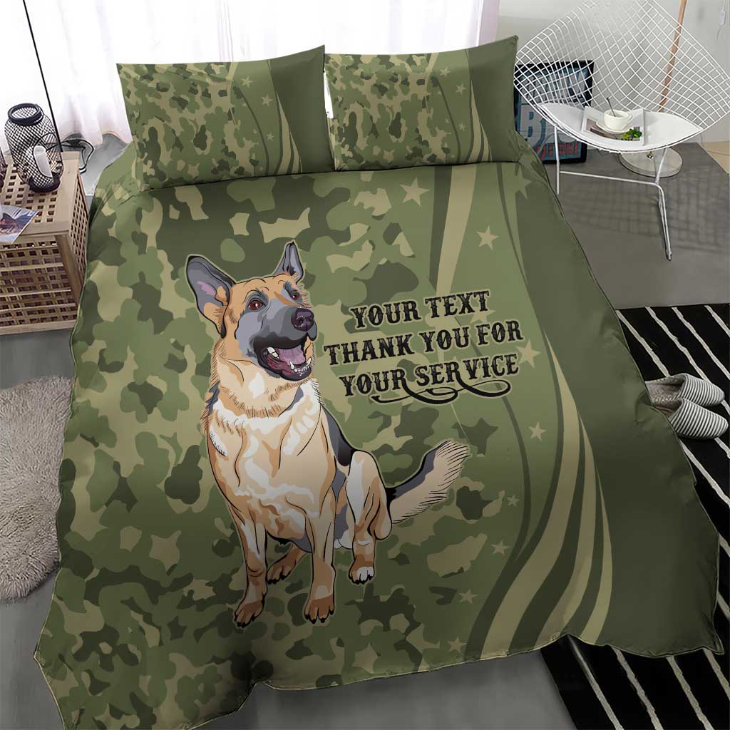 United States Canine Personalized Bedding Set USA Military K9s Camouflage