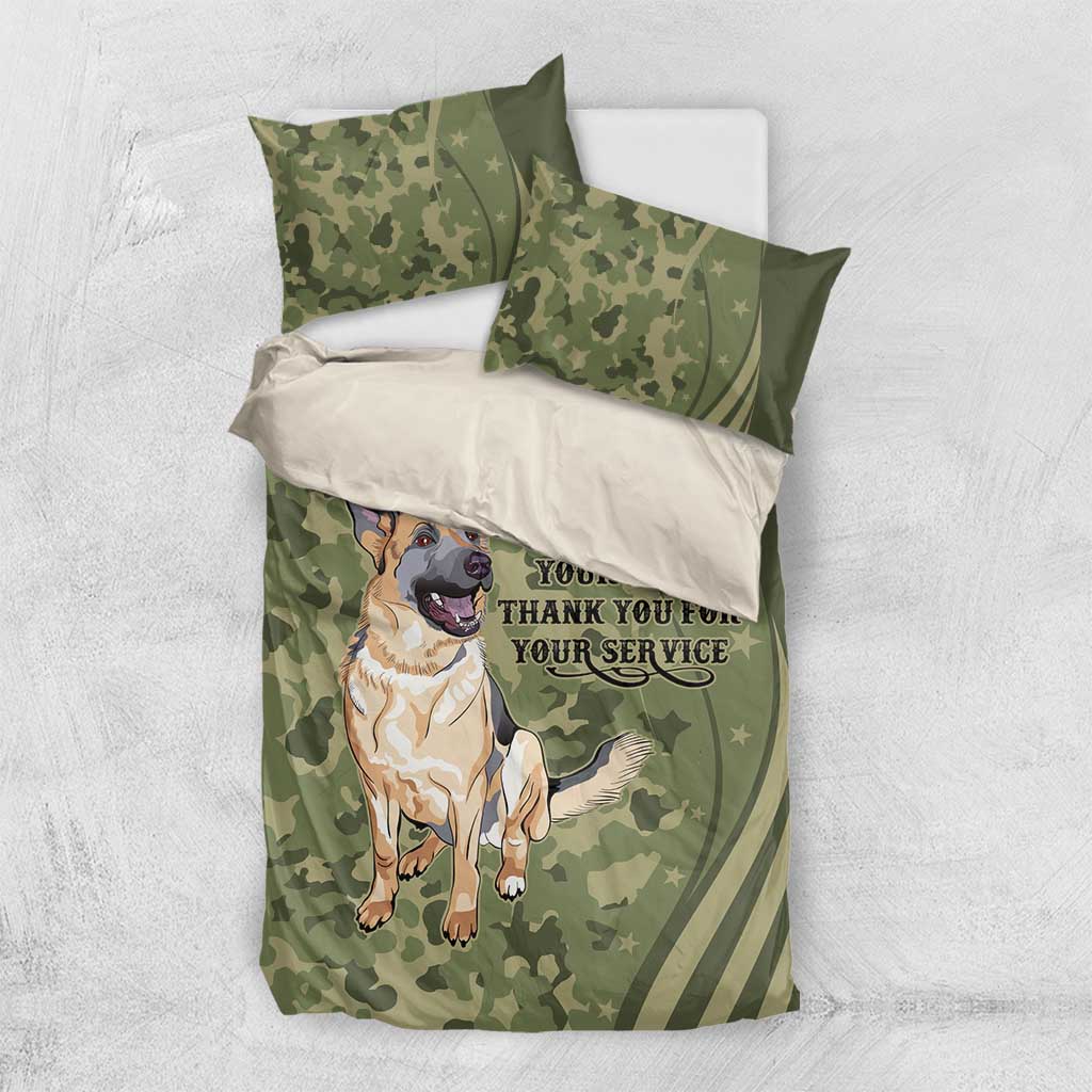 United States Canine Personalized Bedding Set USA Military K9s Camouflage