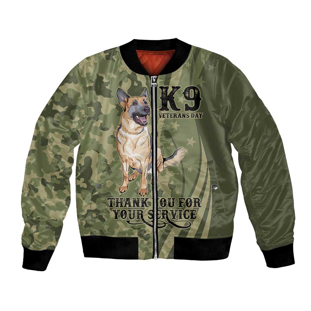 United States Canine Personalized Bomber Jacket USA Military K9s Camouflage