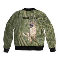 United States Canine Personalized Bomber Jacket USA Military K9s Camouflage