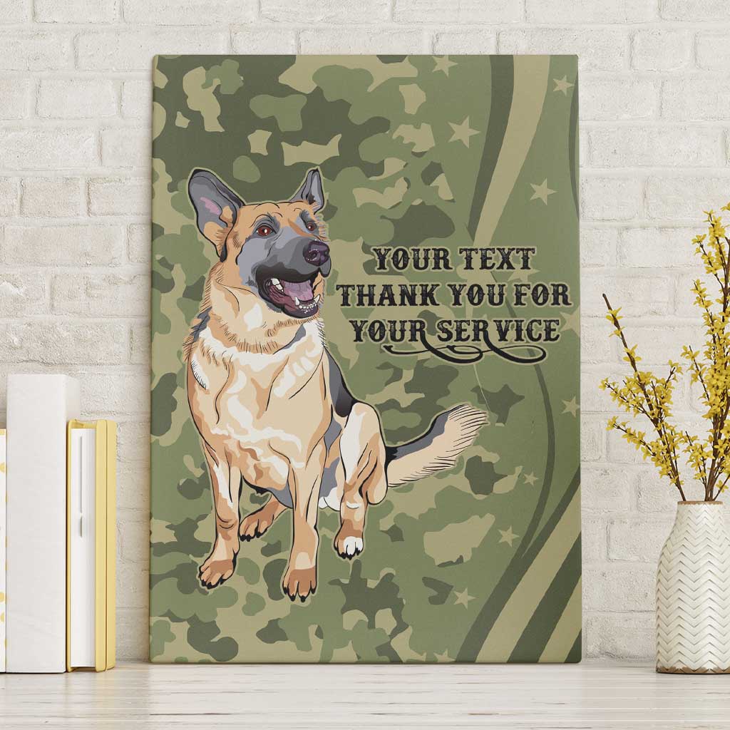 United States Canine Personalized Canvas Wall Art USA Military K9s Camouflage