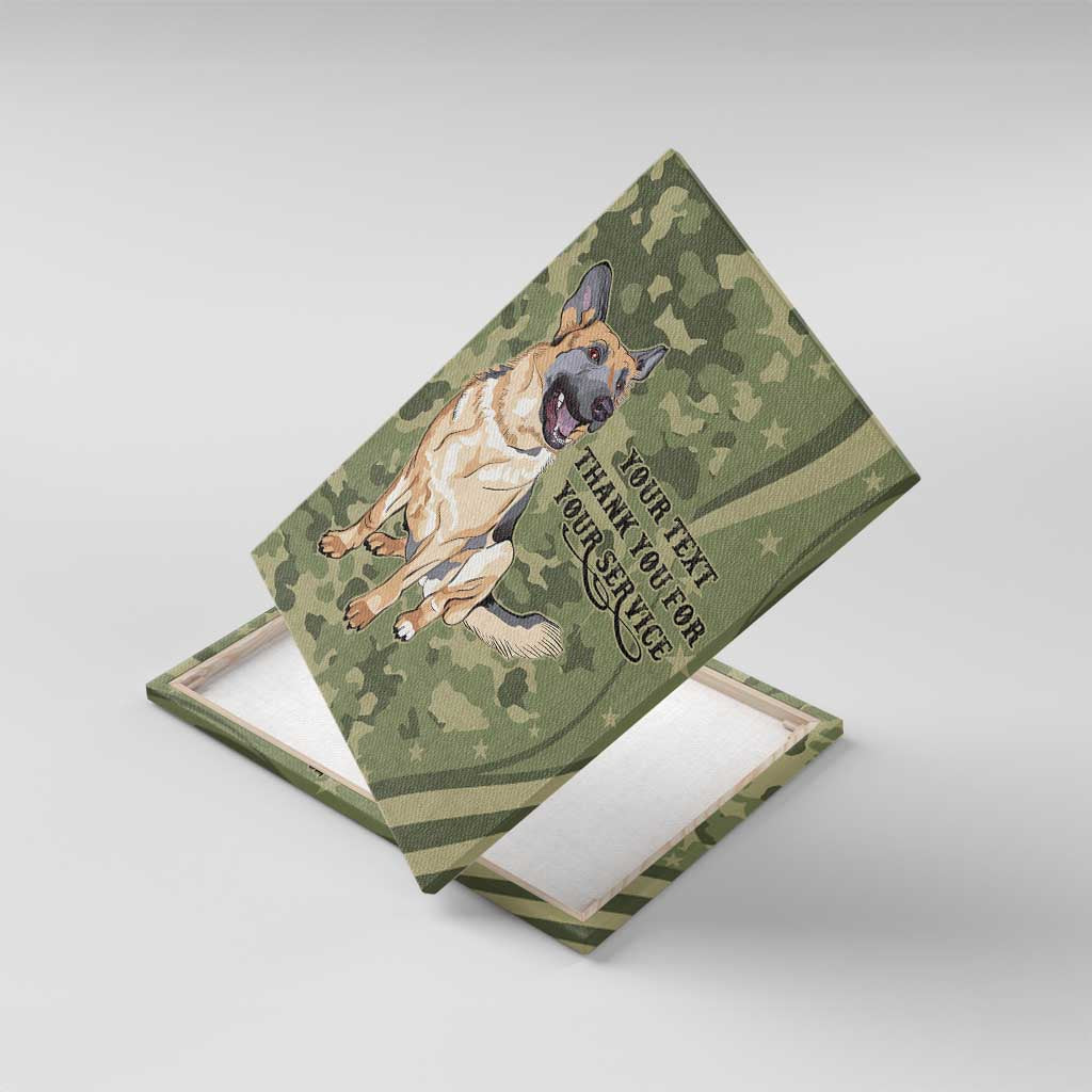 United States Canine Personalized Canvas Wall Art USA Military K9s Camouflage