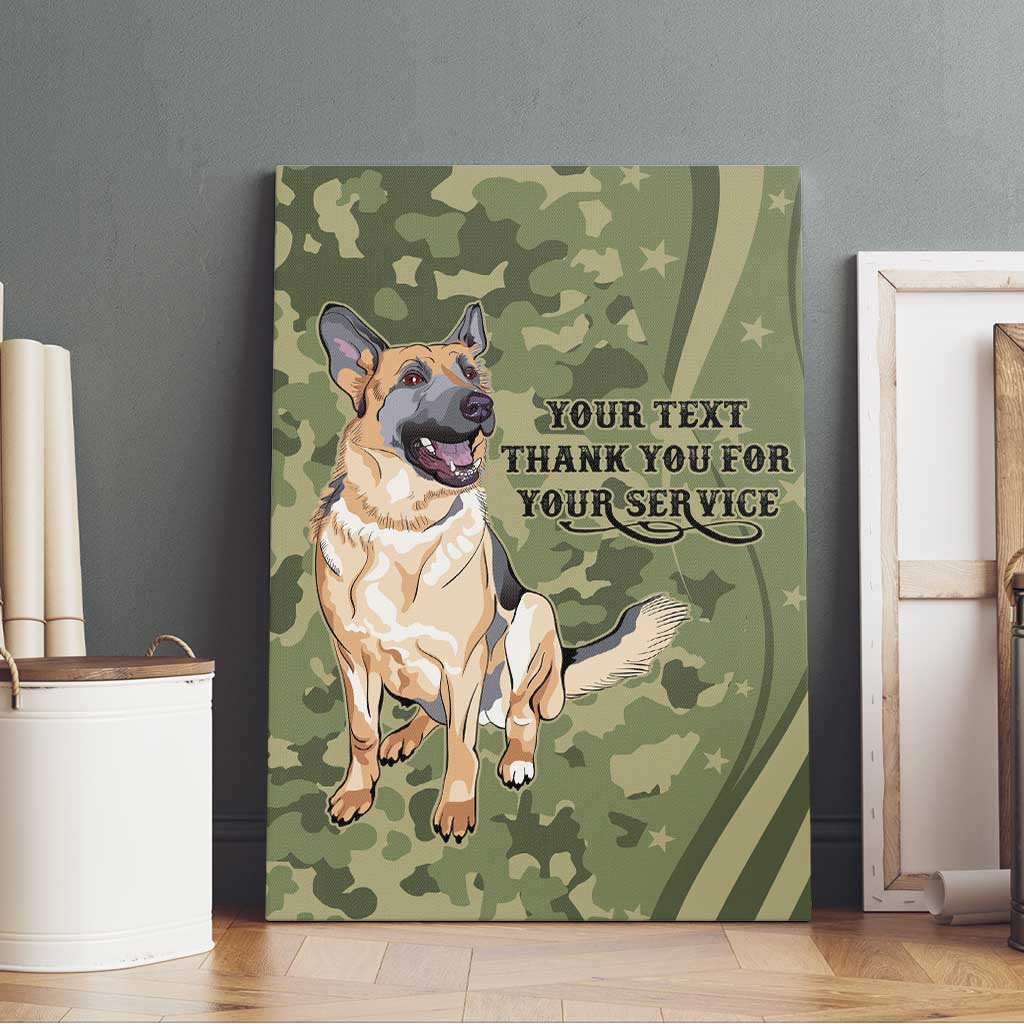 United States Canine Personalized Canvas Wall Art USA Military K9s Camouflage