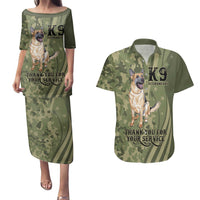 United States Canine Personalized Couples Matching Puletasi and Hawaiian Shirt USA Military K9s Camouflage