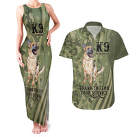 United States Canine Personalized Couples Matching Tank Maxi Dress and Hawaiian Shirt USA Military K9s Camouflage