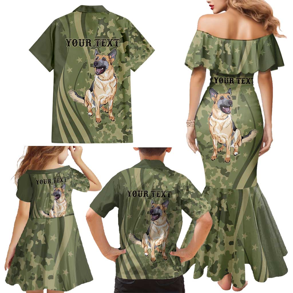 United States Canine Personalized Family Matching Mermaid Dress and Hawaiian Shirt USA Military K9s Camouflage