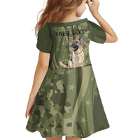 United States Canine Personalized Family Matching Off Shoulder Maxi Dress and Hawaiian Shirt USA Military K9s Camouflage
