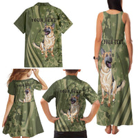 United States Canine Personalized Family Matching Tank Maxi Dress and Hawaiian Shirt USA Military K9s Camouflage