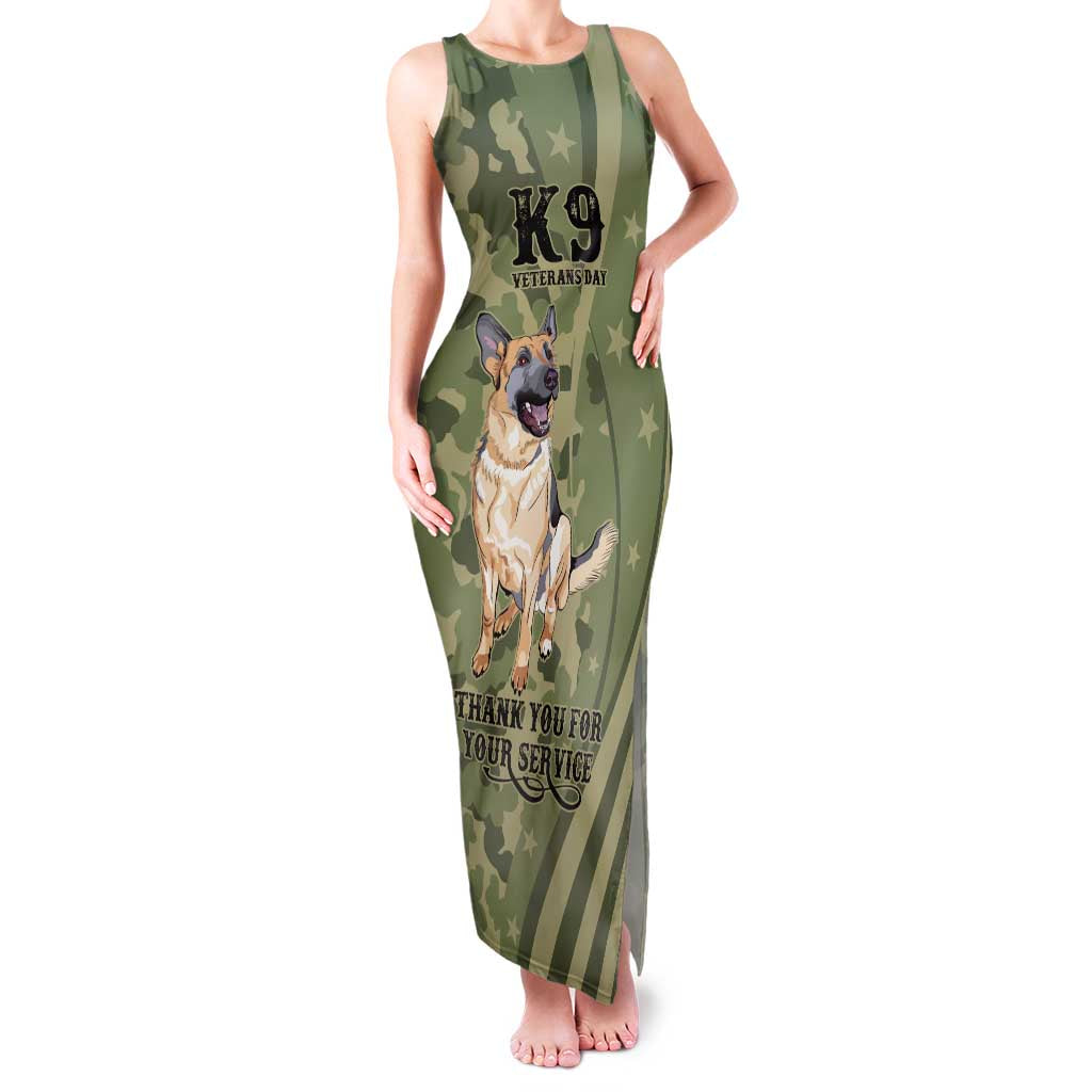 United States Canine Personalized Family Matching Tank Maxi Dress and Hawaiian Shirt USA Military K9s Camouflage