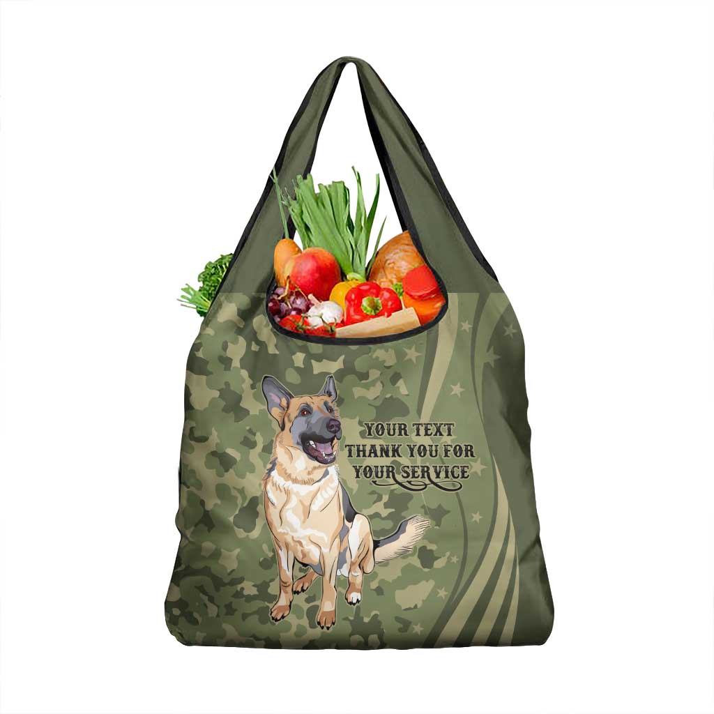 United States Canine Personalized Grocery Bag USA Military K9s Camouflage