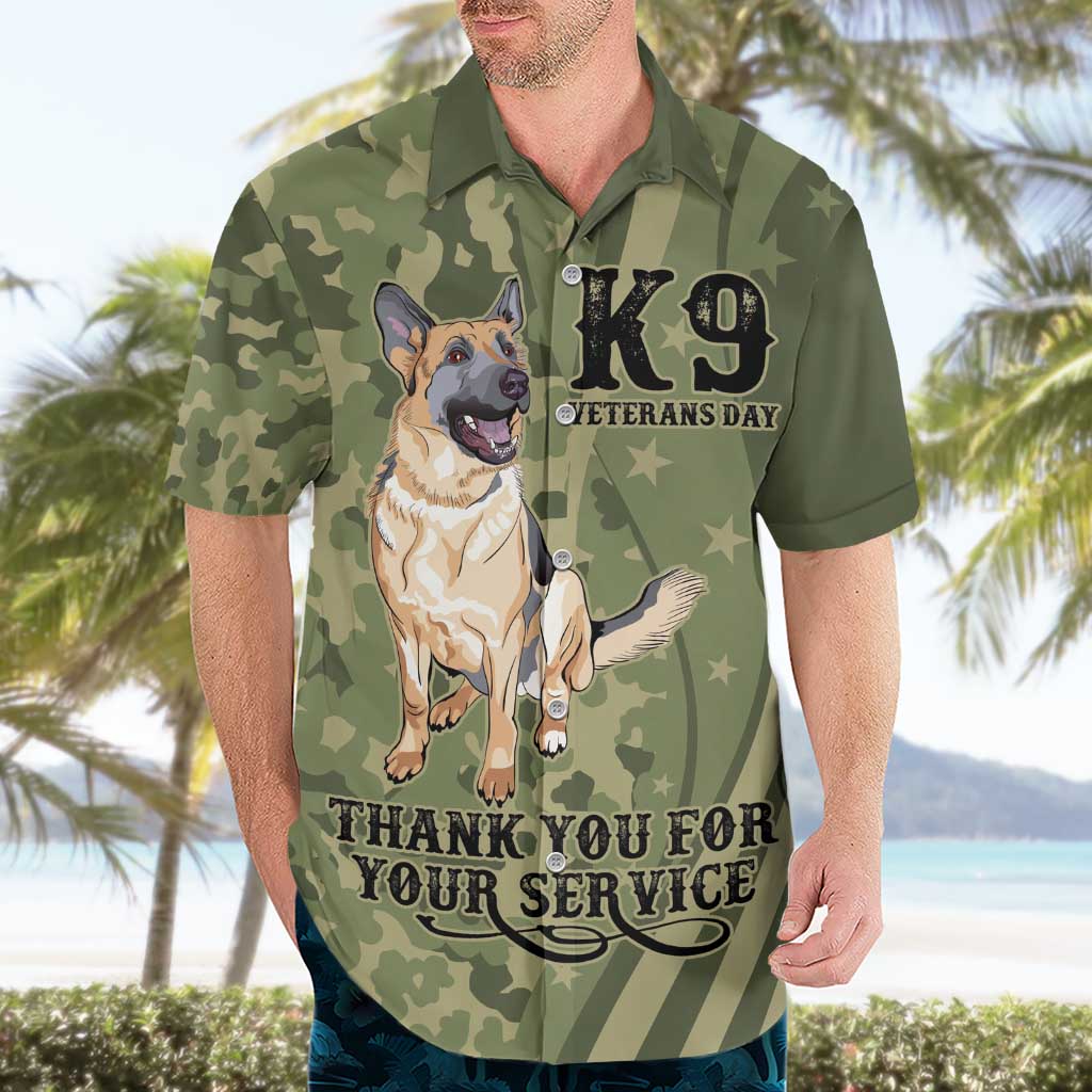 United States Canine Personalized Hawaiian Shirt USA Military K9s Camouflage