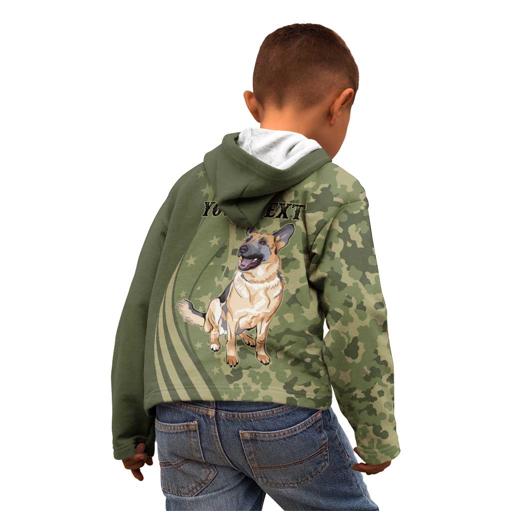 United States Canine Personalized Kid Hoodie USA Military K9s Camouflage