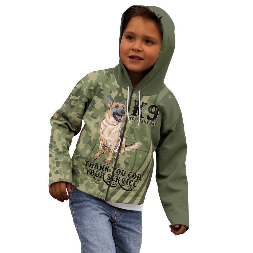 United States Canine Personalized Kid Hoodie USA Military K9s Camouflage