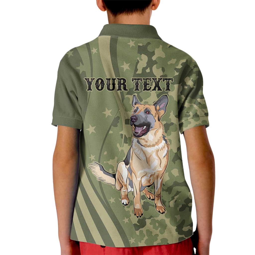 United States Canine Personalized Kid Polo Shirt USA Military K9s Camouflage
