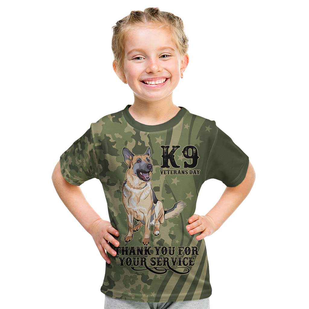 United States Canine Personalized Kid T Shirt USA Military K9s Camouflage